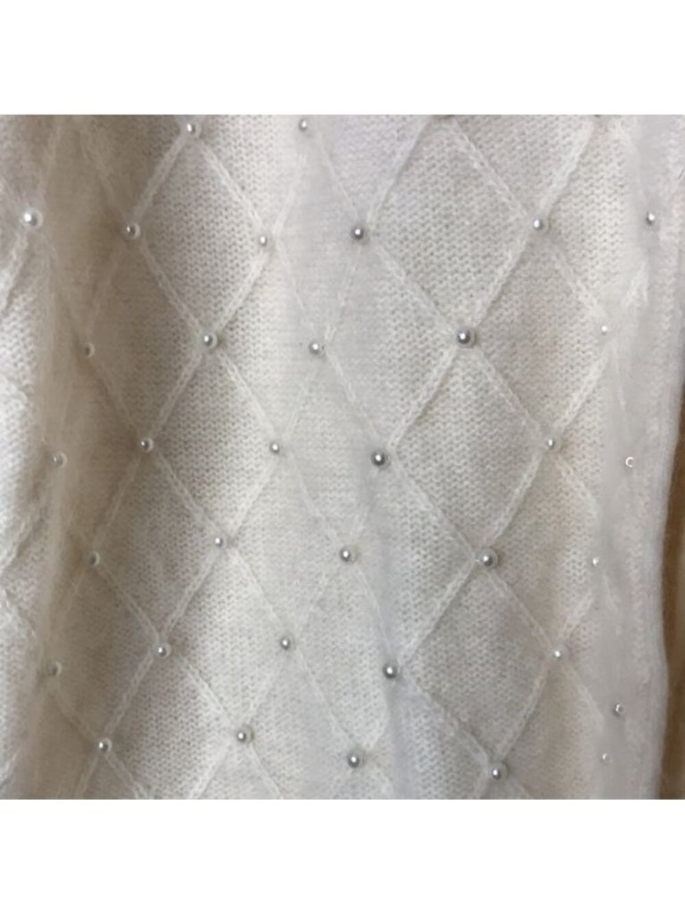 Vintage Classiques Entier Lambs Wool Cardigan with Pearl Embellishments M MEDIUM - Picture 4 of 9